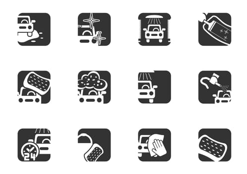 Carwash icon set for your design. vector icons