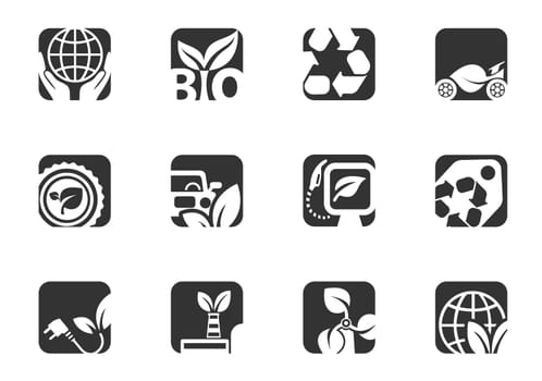 Ecology icon set for user interface design