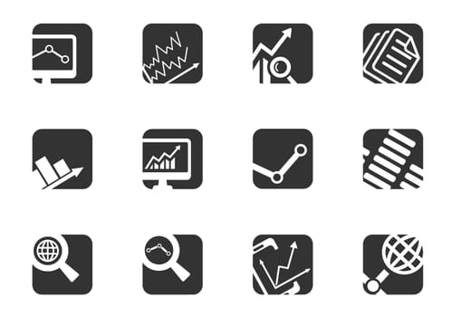 data analytics icon set for user interface design