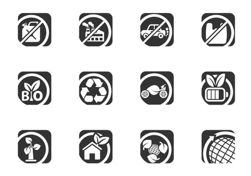 Ecology icon set for user interface design