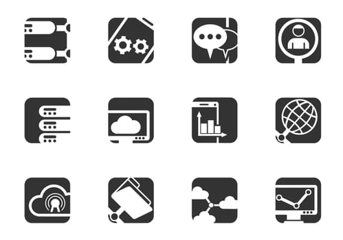 Network icon set for user interface design