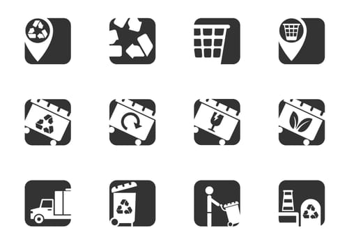 Recycling icon set for user interface design