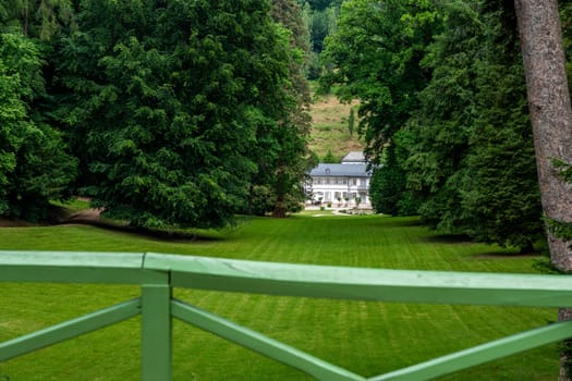 Old pavilion at Fürstenlager Park during summer, Bensheim Auerbach, germany