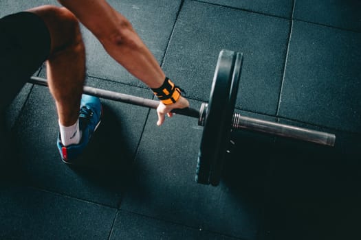 a crossfit athlete performing exercise in gym