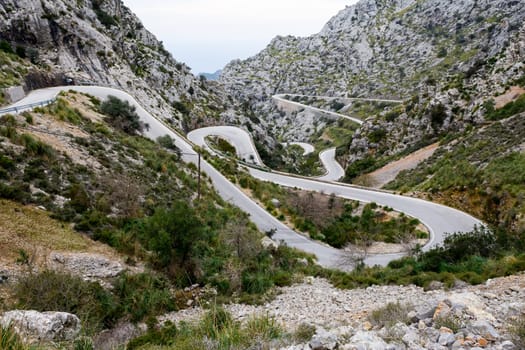Serpentine road direction sa calobra, majorca