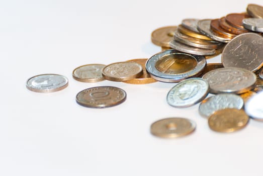 Coins isolated on white
