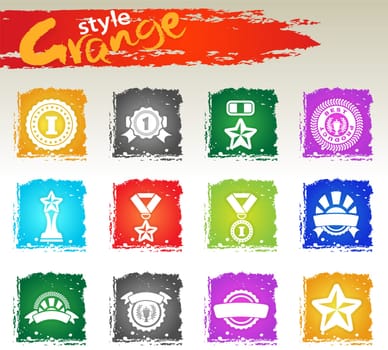 award icons set isolated for user interface design. Grange icons style