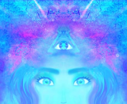 Woman with third eye, psychic supernatural senses