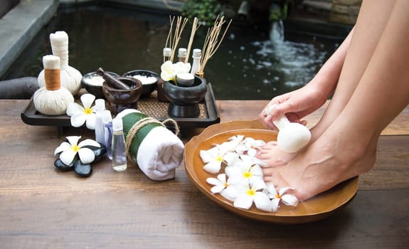 Spa treatment and product for female feet spa, Thailand. select and soft focus