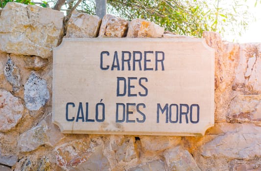 Carrer des Calo des Moro Sign, Majorca
