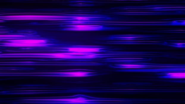 Horizontal liquid neon lines shimmer in a smooth bend. Abstract computer generated background, 3d rendering