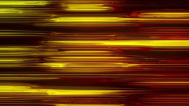 Horizontal liquid neon lines shimmer in a smooth bend. Abstract computer generated background, 3d rendering