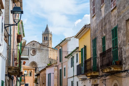 a typical village alley in majorca, soller