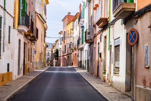a typical village alley in majorca, soller