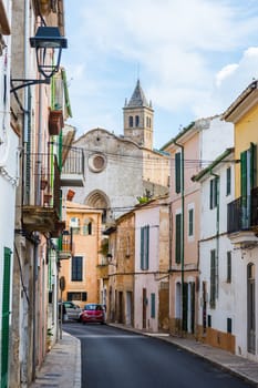 a typical village alley in majorca, soller
