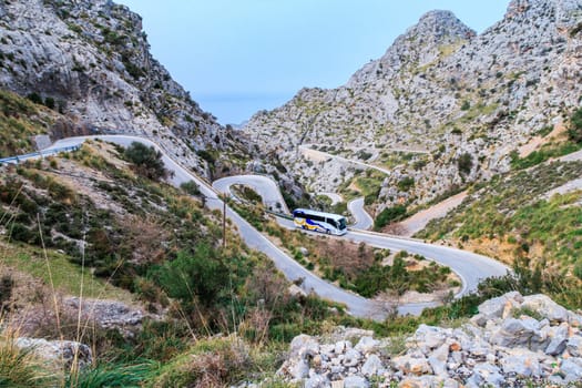 Serpentine road direction sa calobra, majorca