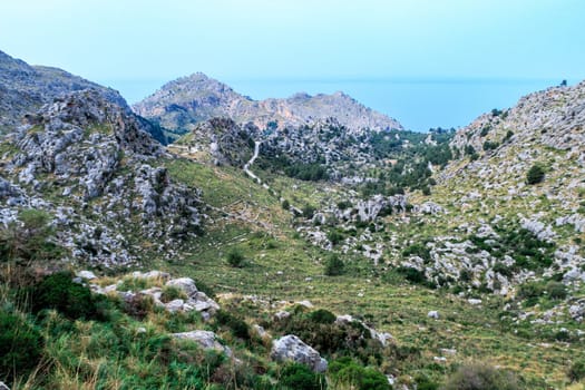 Serpentine road direction sa calobra, majorca
