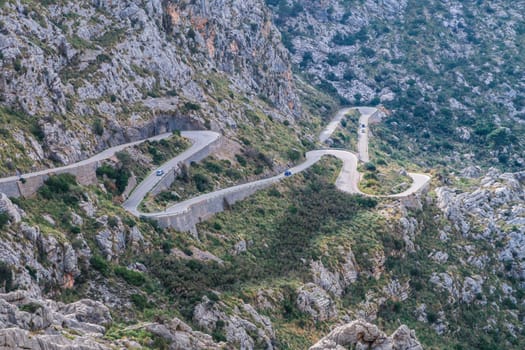 Serpentine road direction sa calobra, majorca
