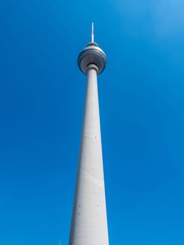 Berlin Television Tower from low angle during summer, germany