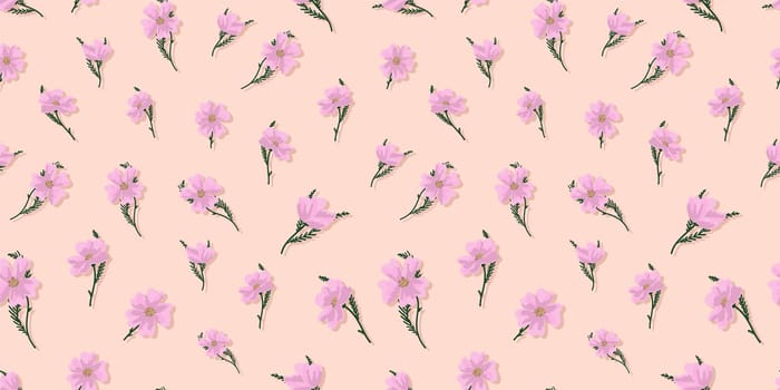 summer designs. lilac wildflowers. Summer seamless pattern for fabric and textile design. Digital paper with pink flowers. Vintage pattern, great design for any purpose. Elegant abstract background. E