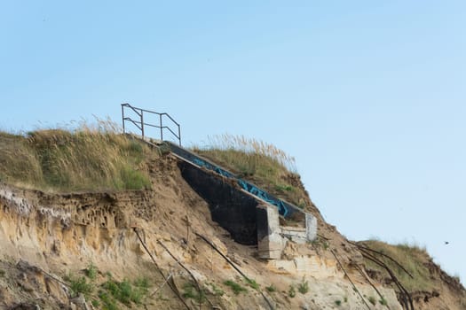 Cliff of ahrenshoop village at baltic sea peninsula darss. (Germany) in autumn time.
