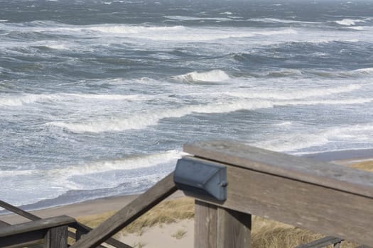 Coastal landscape of the island of Sylt after the storm surge