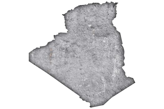 Map of Algeria on weathered concrete