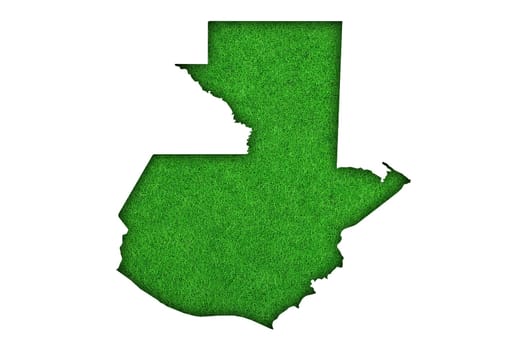 Map of Guatemala on green felt