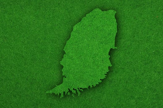 Map of Grenada on green felt