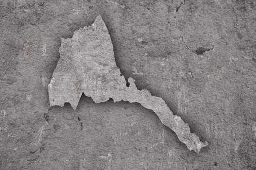 Map of Eritrea on weathered concrete