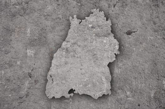 Map of Baden-Wuerttemberg on weathered concrete