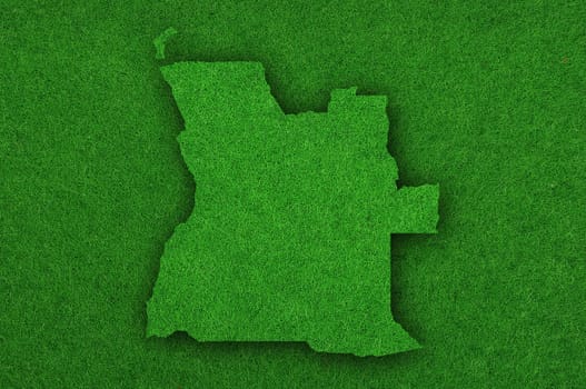 Map of Angola on green felt