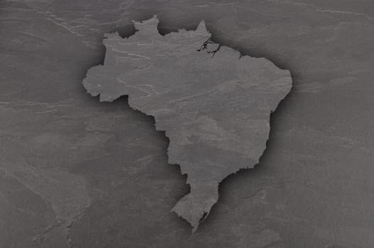 Map of Brazil on dark slate