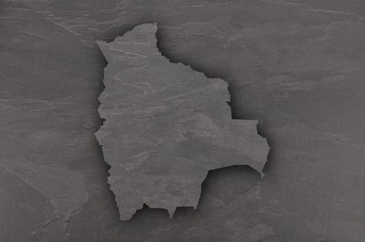Map of Bolivia on dark slate