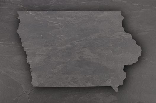 Map of Iowa on dark slate
