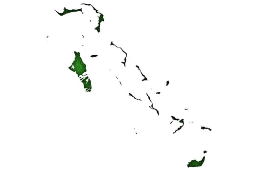 Map of Bahamas on green felt