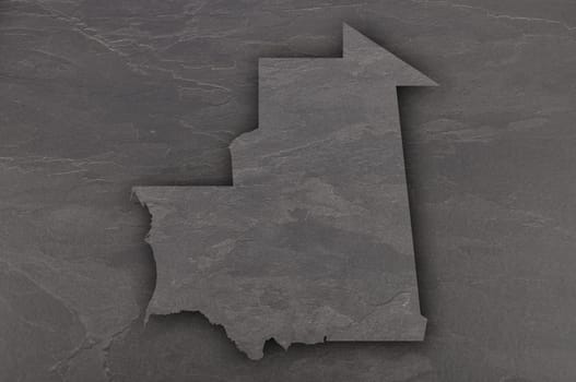 Map of Mauritania on dark slate