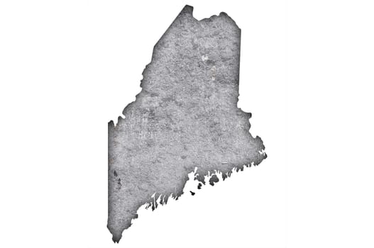 Map of Maine on weathered concrete