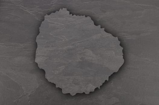 Map of La Gomera on dark slate