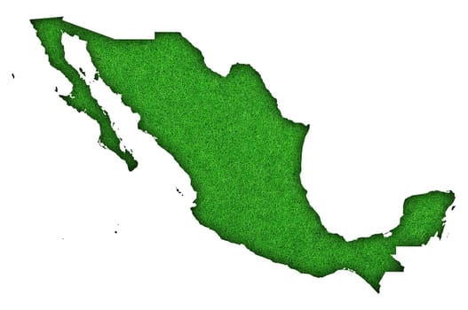 Map of Mexico on green felt