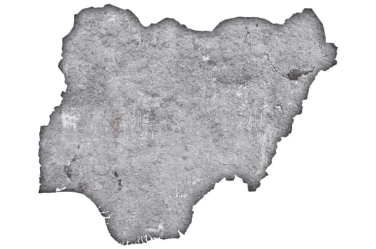 Map of Nigeria on weathered concrete