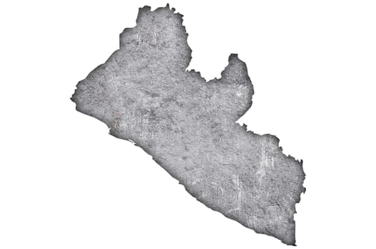 Map of Liberia on weathered concrete
