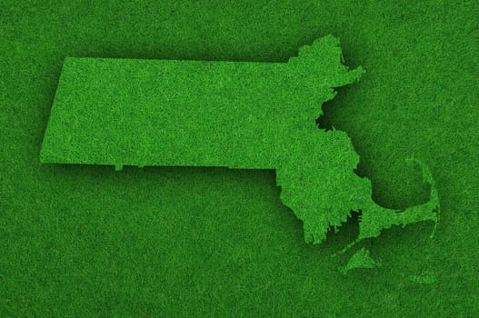 Map of Massachusetts on green felt
