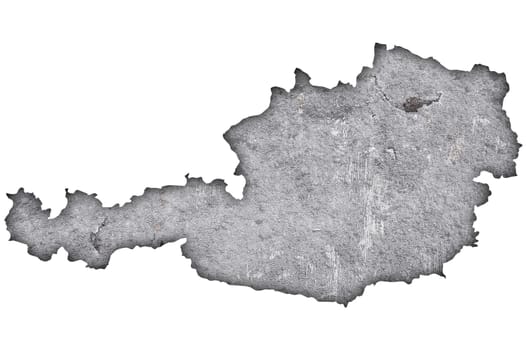 Map of Austria on weathered concrete