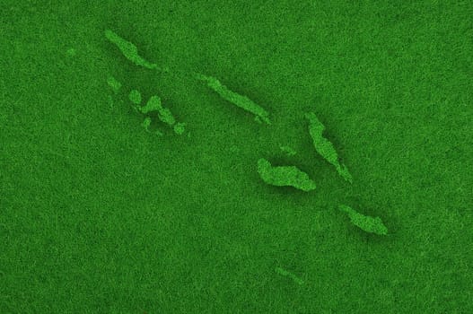 Map of Solomon Islands on green felt