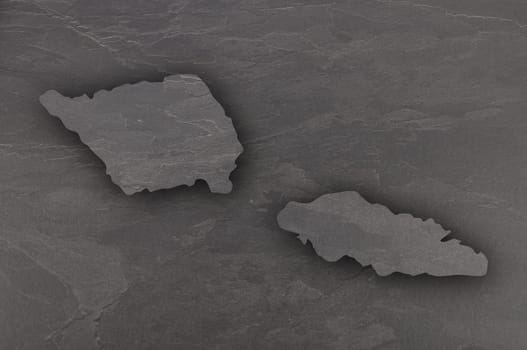 Map of Samoa on dark slate