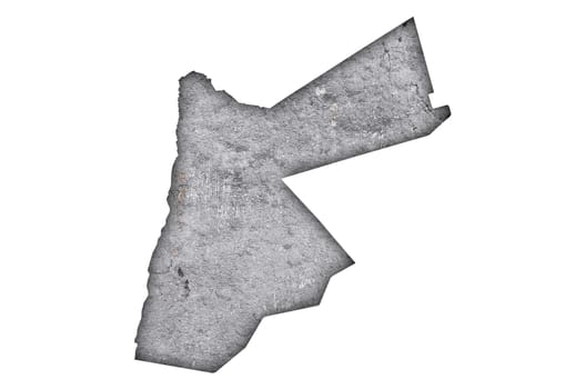 Map of Jordan on weathered concrete