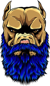 Pitbull head with beard design