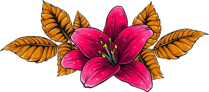 colored lily flower isolated design