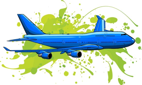 vector illustration of colored Airplane flying